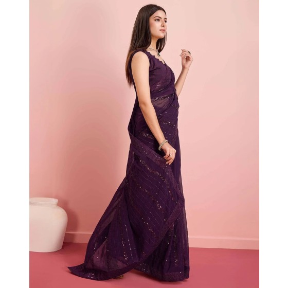 Woven Saree with Contrast Border