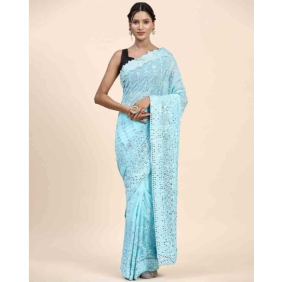 Women Bandhani Print Saree with Contrast Border