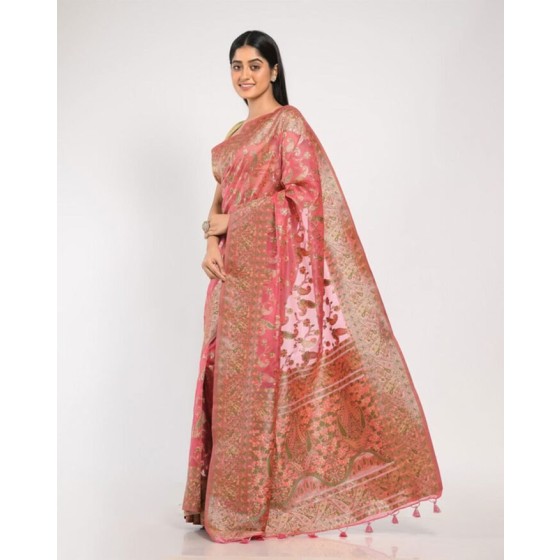 Floral Print Saree with Tassels
