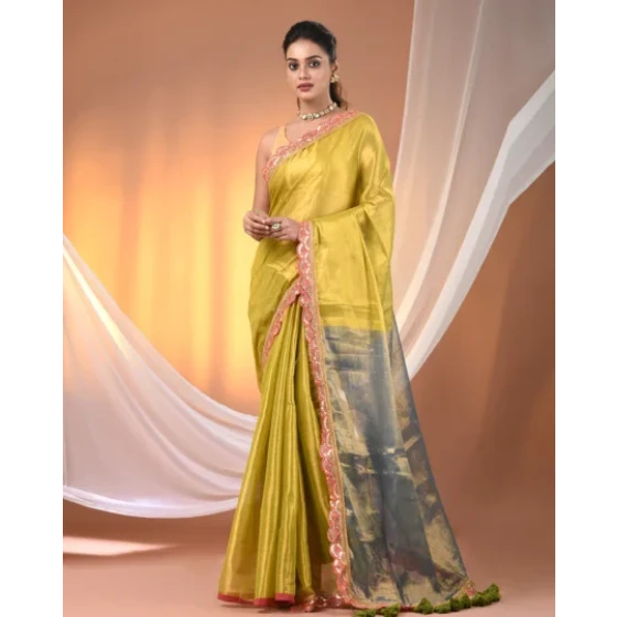 Women Jacquard Silk Embroidery Saree